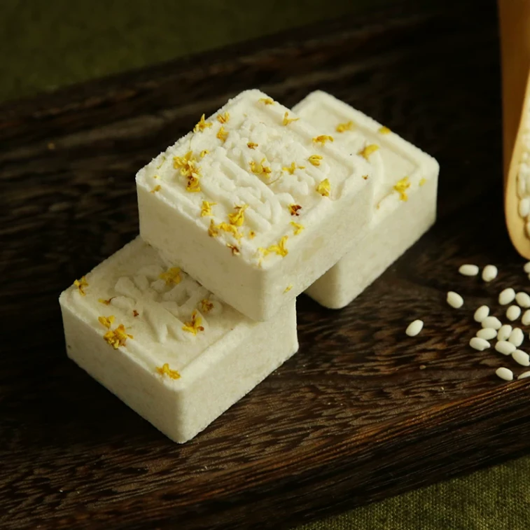 【中国直送】キンモクセイ＆ロンジン茶糕 268g 砂糖不使用 キンモクセイの甘みとロンジンの爽やかさ 茶花二味を一度に楽しめる 中秋の名月ケーキ 健康月餅ケーキお菓子 5