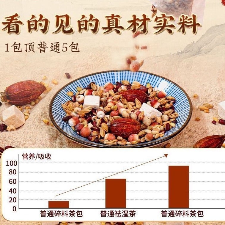 Job's Tears Adzuki Bean Poria Water Chestnut Tea 30pcs/bag Nourishing Herbal Tea Health Maintenance Dampness-Removing Tea Low-Calorie Weight Management Starbucks Coffee Milk Tea Meal Replacement 4