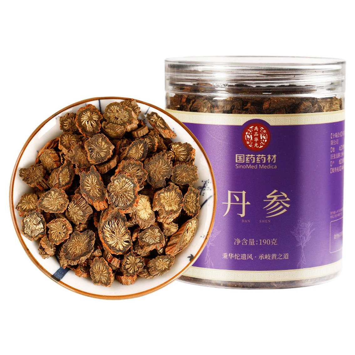 【中國直郵】 國藥藥草 丹參190克/罐 丹參片 泡茶煲湯煲粥