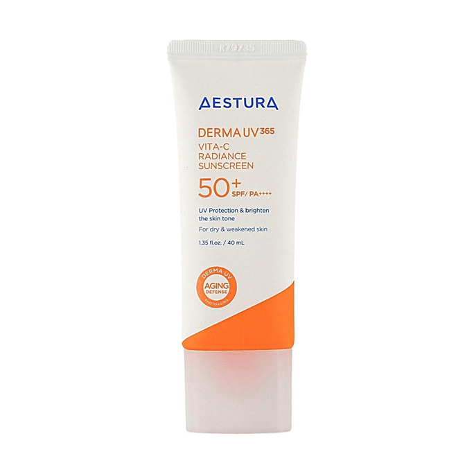韩国AESTURA爱丝特兰 DERMA UV365 维C焕亮防晒霜 SPF50+ PA++++ 40ml【淡斑修护·敏感肌适用】