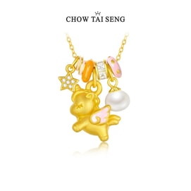 【中国直邮】 周大生 独角兽项链女S925银设计感可爱珐琅珍珠玉髓锁骨链新年礼物 一个装