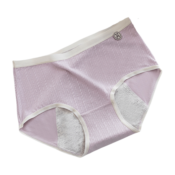 【中国直邮】 宝娜斯 生理期内裤 中腰抗菌安全卫生裤 浅紫色3条XL码