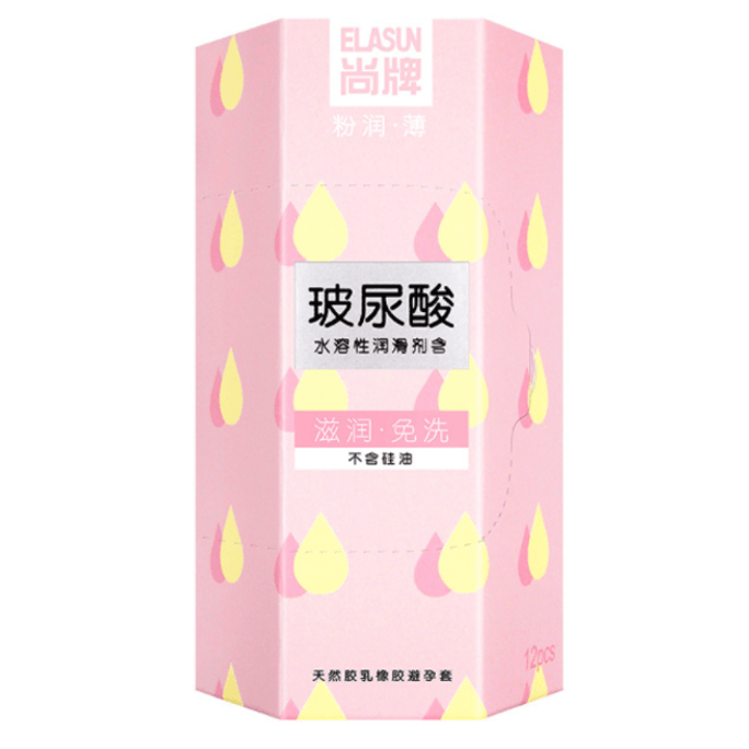 [중국발 다이렉트 메일] 상파이 파우더 씬 히알루론산 콘돔 초박형 수용성 콘돔 여성용 12팩
