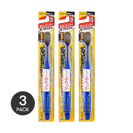 プレミアムケア 6列 レギュラー エキストラソフト 歯ブラシ *3【3パック】【ワイドヘッドデザイン】【ダブルタフティング】【スーパーファインブリストル】