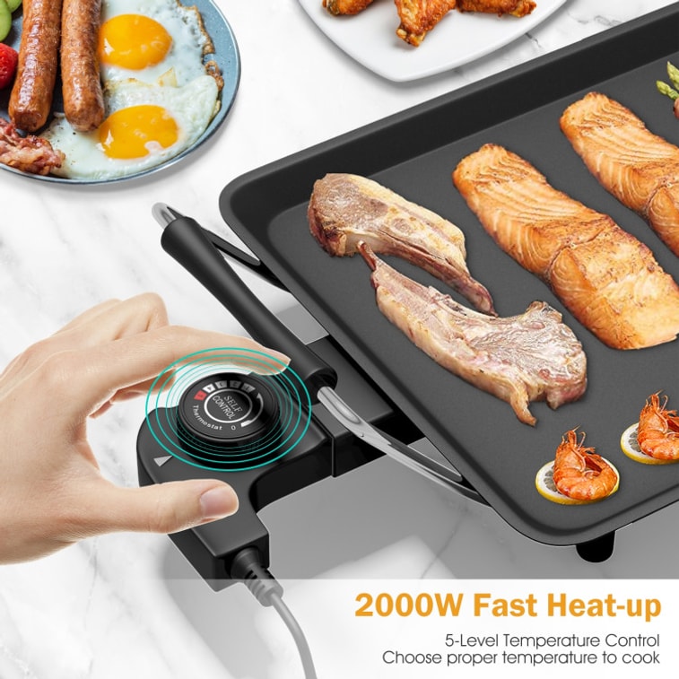 35 Electric Griddle Teppanyaki Grill With Adjustable Temperature 4