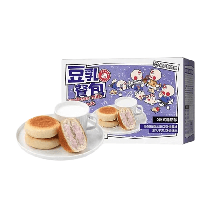 【中国直邮】暴肌独角兽  豆乳餐包面包早餐零食全麦纳豆代餐低无整箱糖精脂肪芋泥黄油饱腹   360g/盒