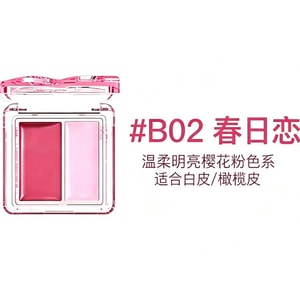 Aqua Glow Duo Cream Blush B02 Spring Romance 2.8g—Moisturizing, Skin-Friendly, Long-Lasting Color Lock