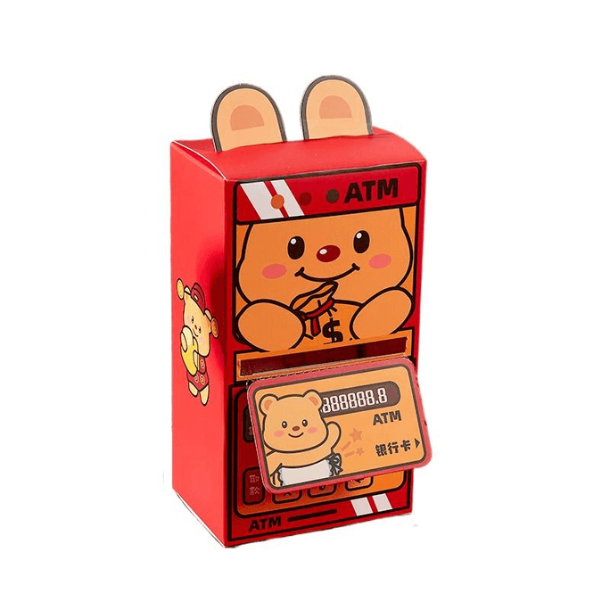 Surprise Red Envelope Creative Drawing Ceremony Feeling 10 Film Cheese Bear Atm Red Envelope 18*10*7cm*1 Piece