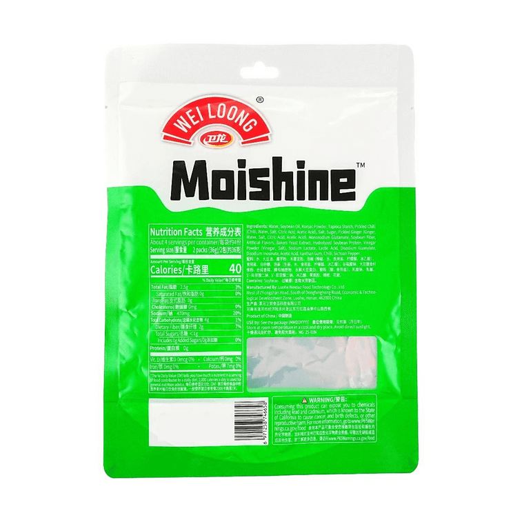 Moishine Konjac Snacks ,Sour Spicy Flavor, 4.87 oz【Low-Calorie, Low-Fat, High-Fiber】 4