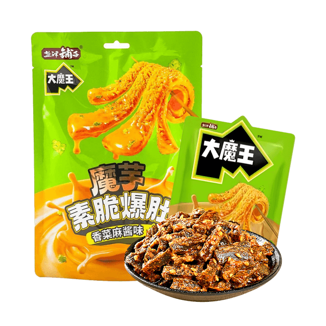 盐津铺子 大魔王 魔芋素脆爆肚 麻酱素毛肚 香菜麻酱味 180g【香菜脑袋闭眼冲!!】【包装随机发】