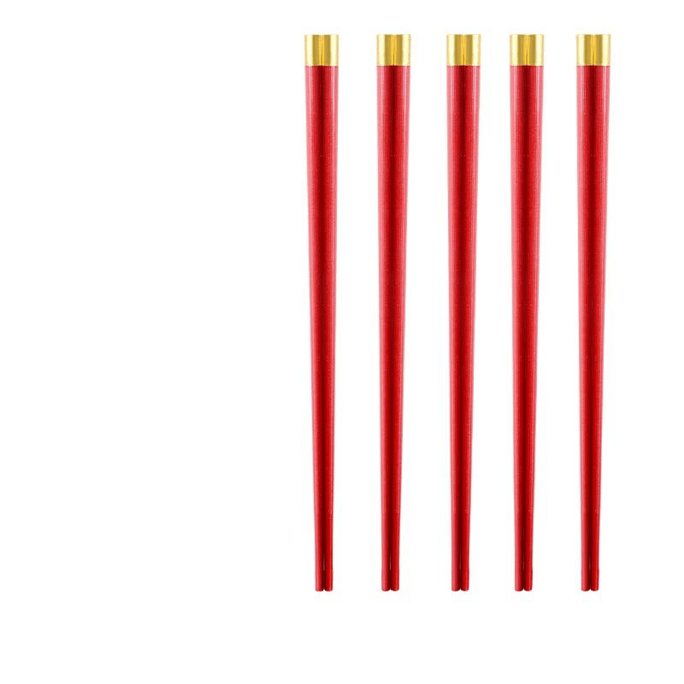 Wang Mazi Chinese Chopsticks High-end Alloy High Temperature Resistance No Wax Red 5 Double