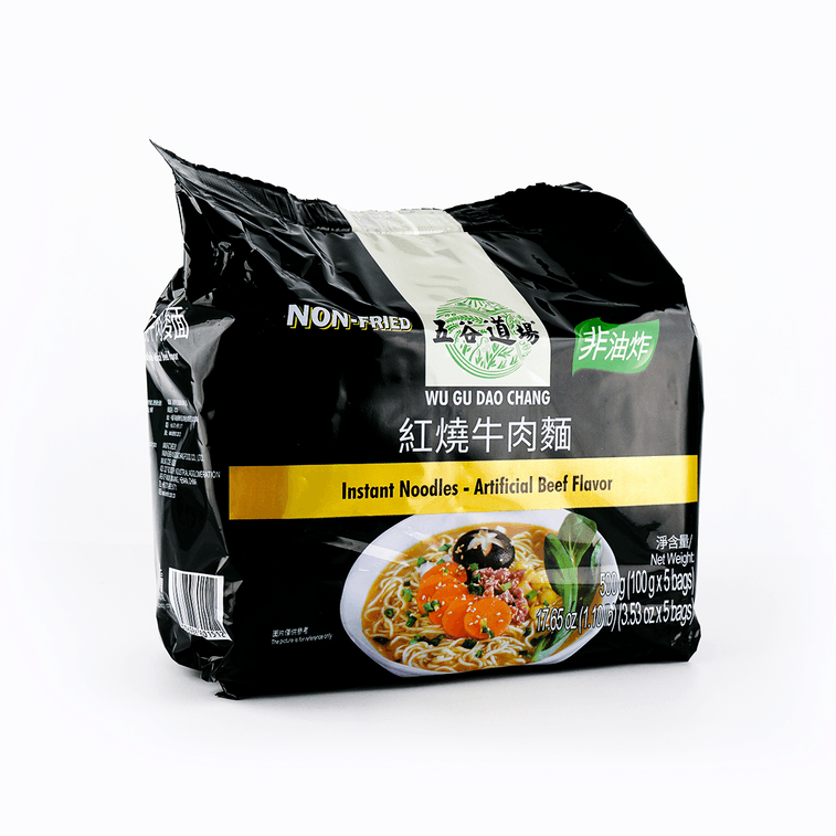 五穀道場 泡麵 紅燒牛肉麵 袋裝 100g*5包 14