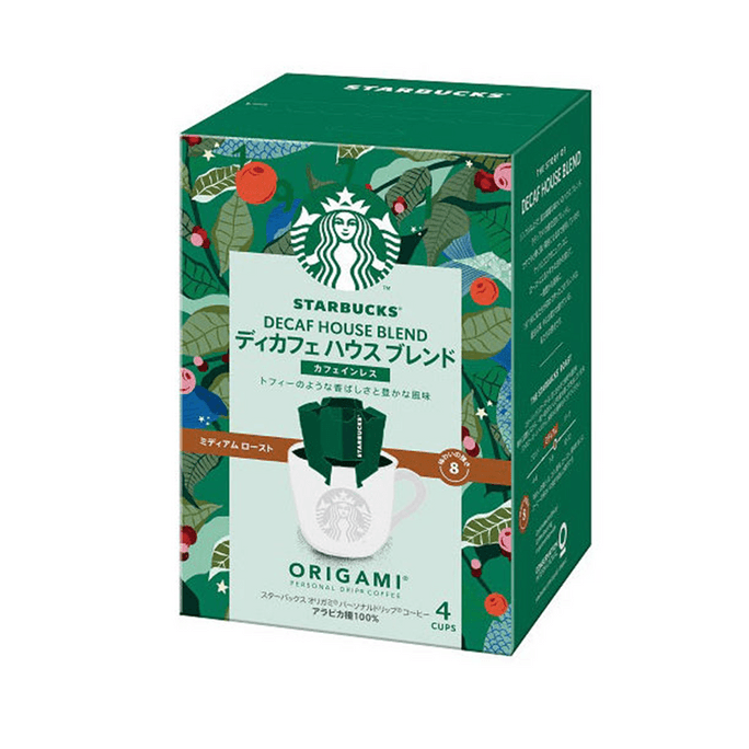【日本直郵】星巴克 ORIGAMI 無咖啡因 家常混合 1盒(4袋裝)