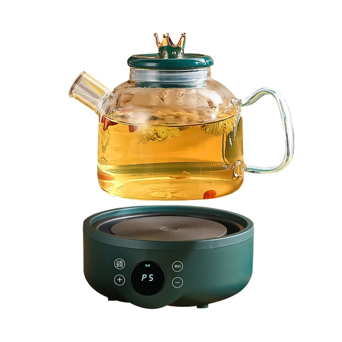 Coopever 健康ポット お茶作りケトル 110V 1.5L 多機能ツバメの巣煮込み花茶作りティーケトル スマートモデル グリーン