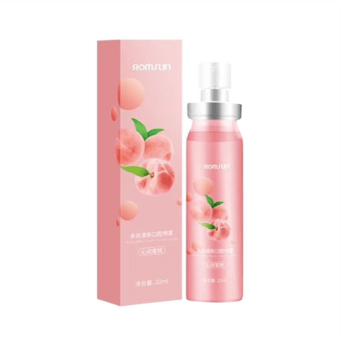 Multi-effect Refreshing Oral Spray moistening peach scent Kissing Removal Wonder 20ml per box
