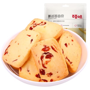 【中国直邮】百草味 蔓越莓曲奇饼干糕点早餐宅家零食休闲食品解饿烘焙100g*1袋