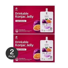 Konjac Jelly, Passion Fruit, 10pcs*2 -  Sugar-Free Zero Calorie & Low-Fat Satiety Snack【Value Pack】