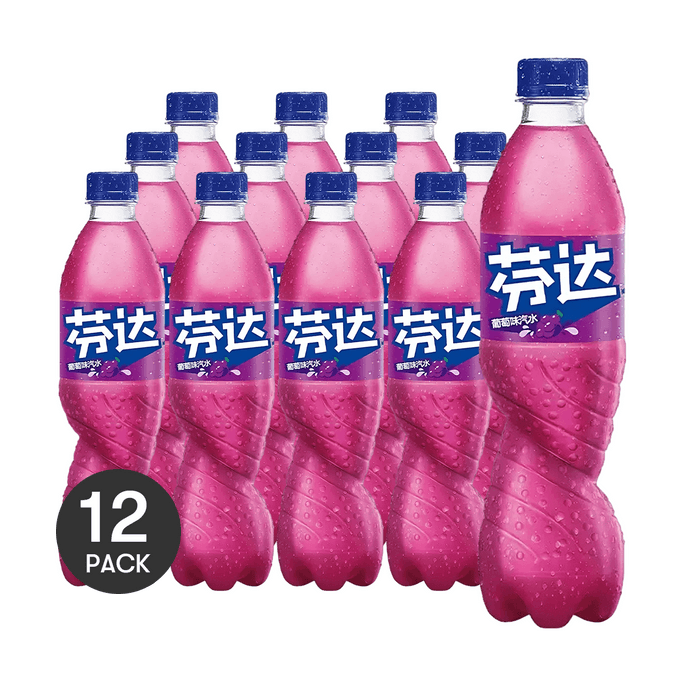 Fanta Grape Flavored Soda - 500ml Import Bottle *12【12 Packs】