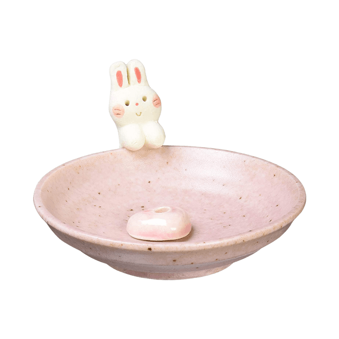 日本香堂||日式陶瓷香盘&香插摆件||#K3296 兔子 1个