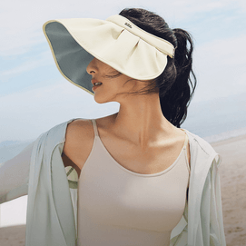 【Yami Exclusive】Women's Shell Sun Protection Hat Summer Sun Hat Hollow Top Sun Protection Hat UV Protection High Ridge W