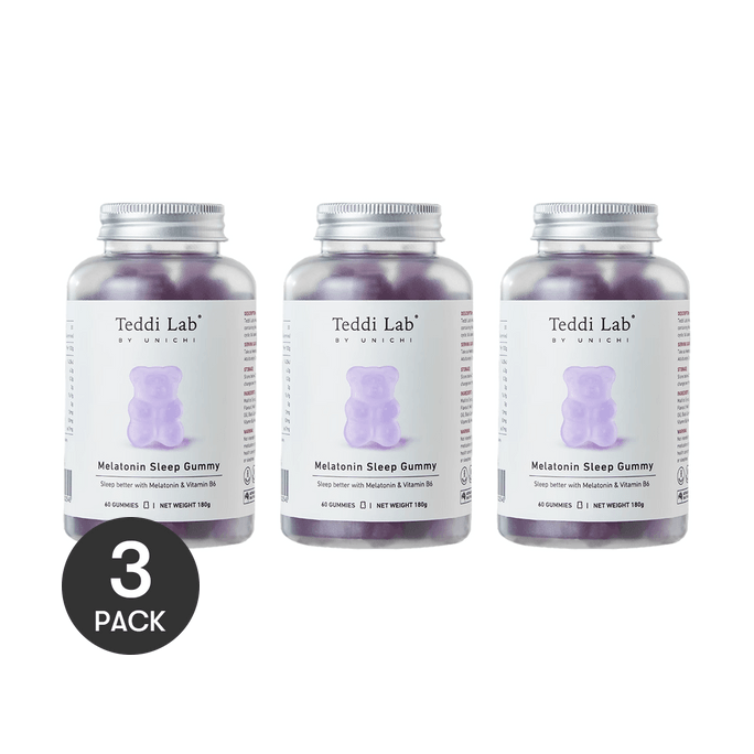 Teddi Lab Melatonin Sleep Gummy, Sleep Better 180g/*60 gummies*3【Value Pack】