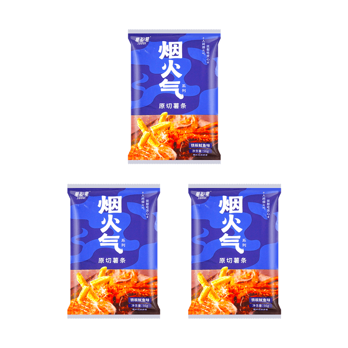 【Value Pack】Smoky Cut Potato Sticks with Grilled Squid Flavor, 2 oz*3