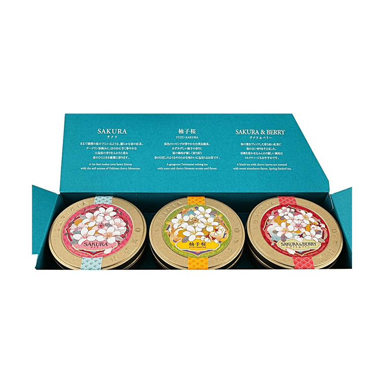 春限定ミニティー缶ギフトボックス、桜茶＋桜ベリー茶＋ゆず桜茶、3缶入り（各1.32オンス） 9