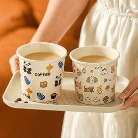 Cute Coffee Cup Ceramic Mark Cup High-value Hand-held Cup Coffee Panda, 12.8 fl oz
