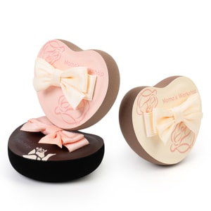 Maojiji ローズシリーズ パウダーパフ ハート型エアマシュマロパウダーパフ (3個セット) | クリーミーホワイト/ライトピンク/ダークブラウン | 厚さ18mm | ルビーセル弾力 | 精密なディテールブレンディング | 鼻と目の角にフィット