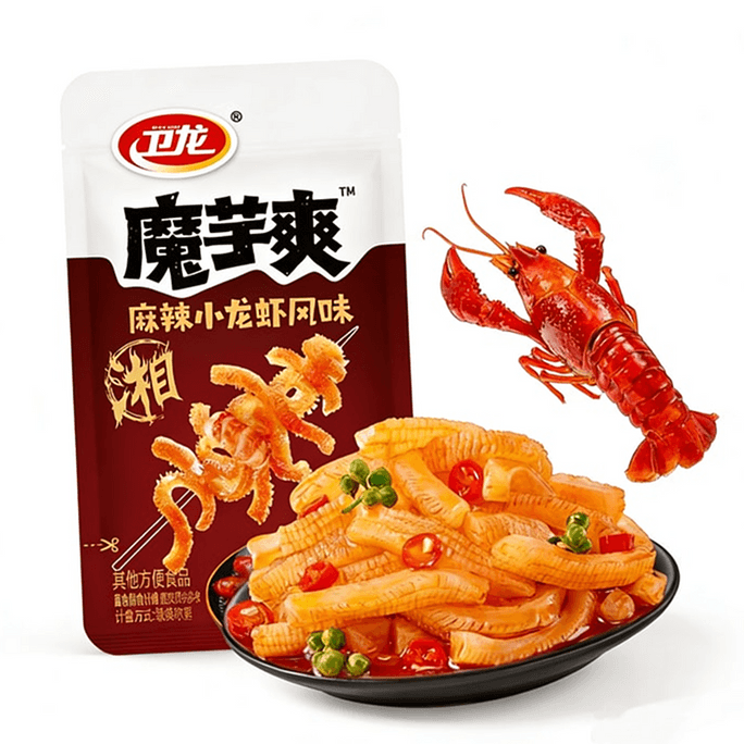 【年貨必備】衛龍 蒟蒻爽 素毛肚 麻辣小龍蝦味 內6包約50g 魔芋解饞小零食