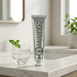 MARVIS瑪爾仕 薄荷牙膏 勁爽煥新口腔 低泡柔和型 唇齒留香潔淨 85ml #雪山亮白 沁涼感薄荷香