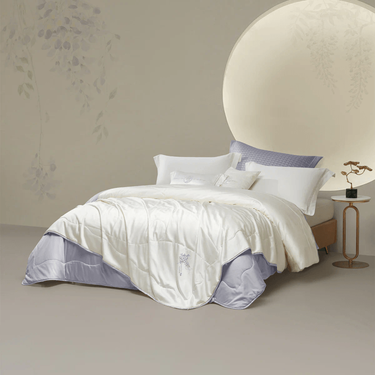 【中國直郵】羅萊家紡 遼安青絲 100%蠶絲被 A類標準 7A抗菌夏+四季被二合一被 150*215cm 適合 Full size 3