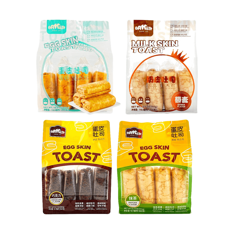 계란 크러스트 토스트, 오리지널 + 밀크 퀴노아 + 초콜릿 + 말차 맛, 46.56 oz 【4 콤보 팩】 6