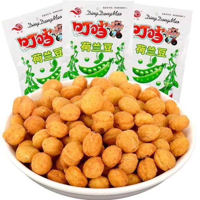 [Nostalgic Childhood Snacks] Dingdang Snow Peas 18g*4 bags Nuts Roasted Beans Ready-to-eat 80s and 90s Convenience Store