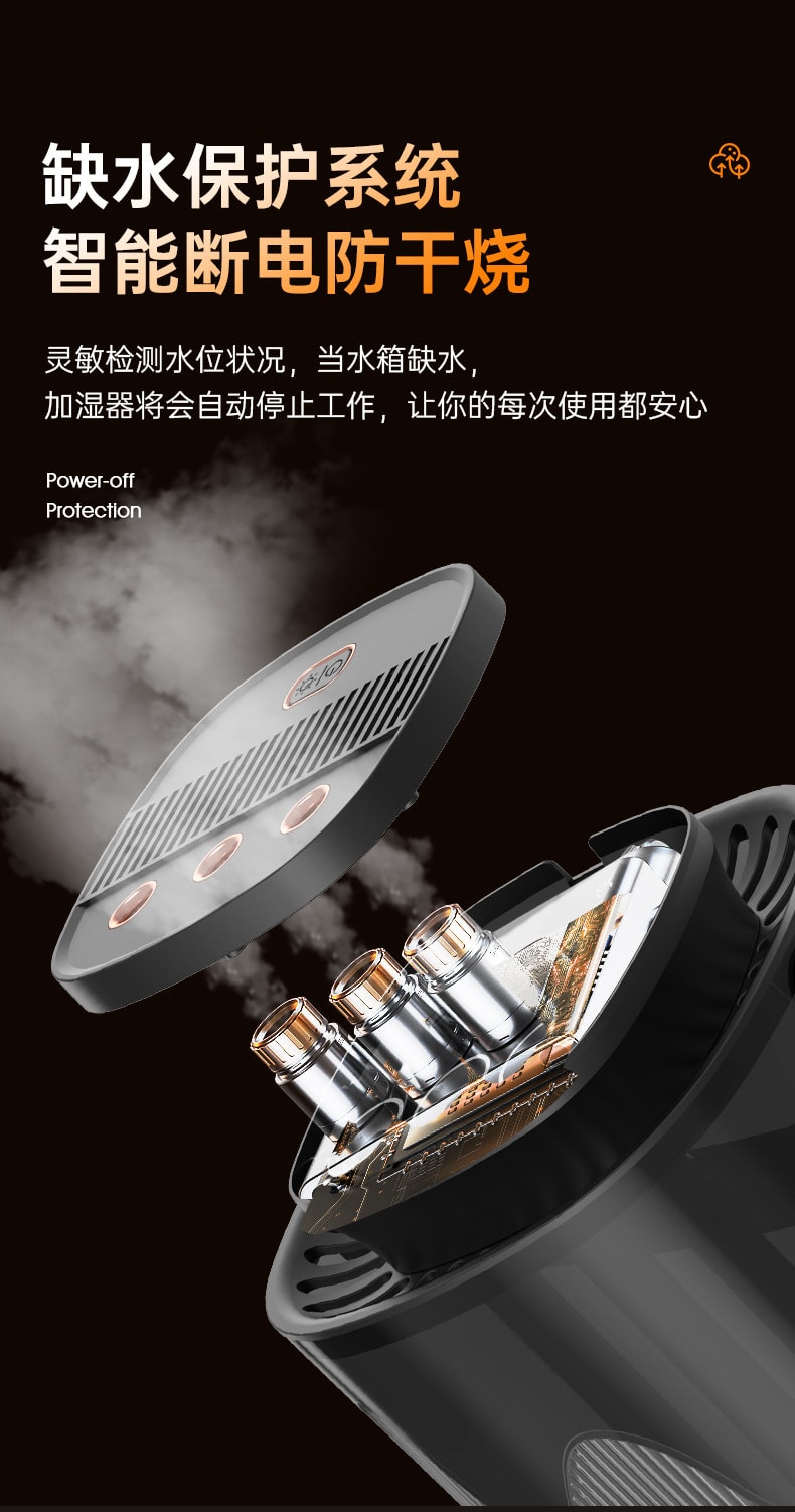 加湿器USB充电卧室夜灯加湿器家用办公室香薰雾化器 1 把