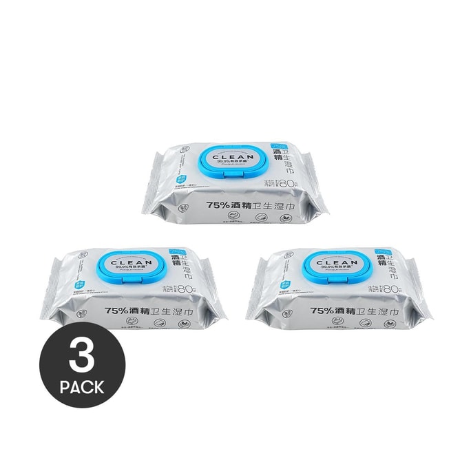 75% 알코올 살균 습식 물티슈, 80장