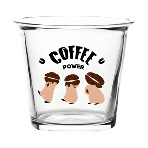 Chuan Dao Wu Capybara Transparent Glass Coffee Cup Three Capybaras 330ml