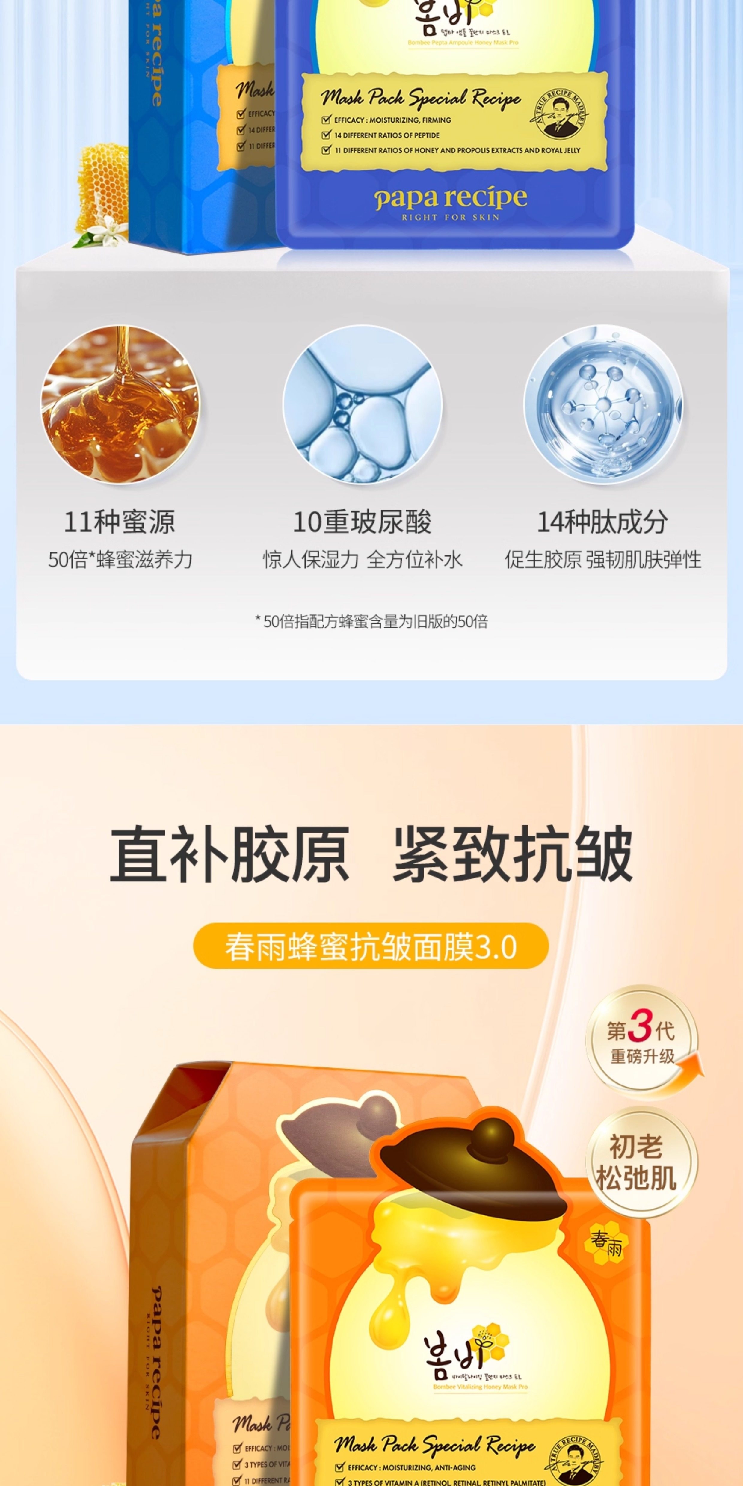 Spring Rain Honey Pot Mask - B5 Barrier Repair Hyaluronic Acid Deep Hydration Emergency Rescue for Dullness from Late Nights Gentle on Sensitive Skin Hydration & Moisture | Advanced Nourishment 6 shee