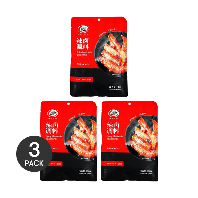 【밸류팩】매콤한 매리네이드 - 육류 및 해산물용, 3팩* 6.7oz