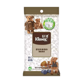 Kleenex Alcohol-Free Skincare Bear Wet Wipes Portable Pack, 10 Sheets*1 Pack