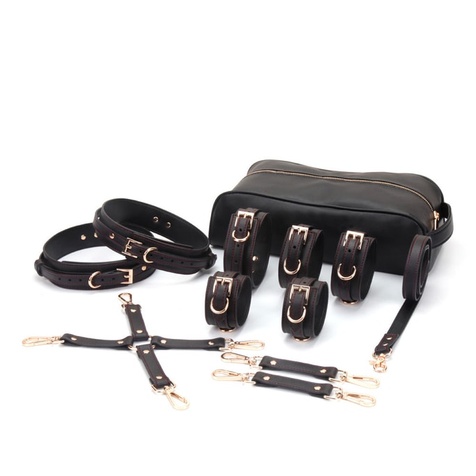 【PinklemonLA】BDSM 捆绑束缚调教大腿环十字扣8件套装 情趣用品