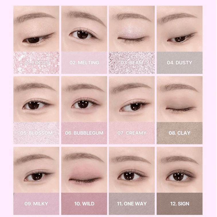 Soft Blurring Eye Palette 10 Lazy Pink Blurring 0.45oz 【Soft Blurring】【Smooth Texture】 3