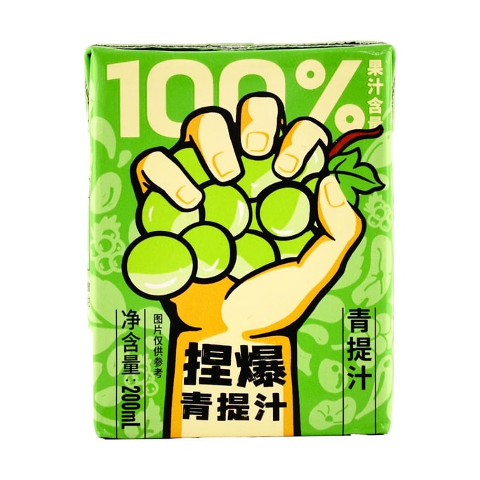 哪吒 捏爆100%果汁 青提汁 200ml