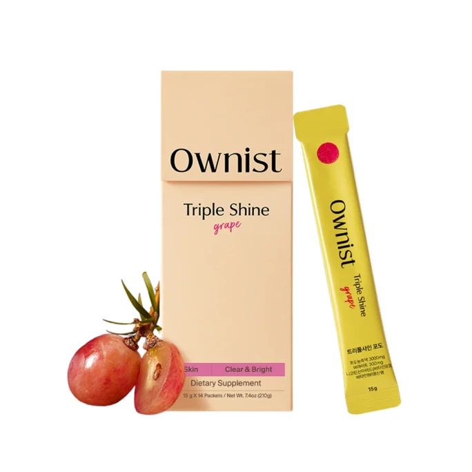 Triple Shine Grape Flavor 2-Weeks Routine Ingestible Beauty Nutrition Brightening Radiance Supplement