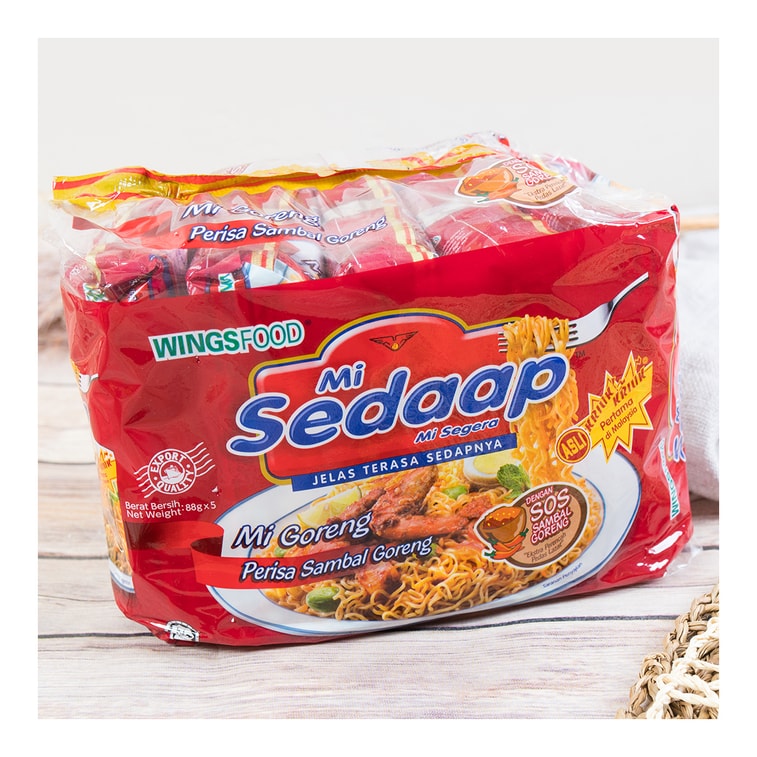 印尼MI SEDAAP喜達 辣味乾撈麵 五連包 440g 3