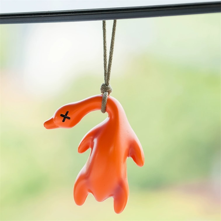 Color-Changing Duck Pendant Creative Rearview Mirror Duck Pendant Car Interior Decoration 1Pc 3