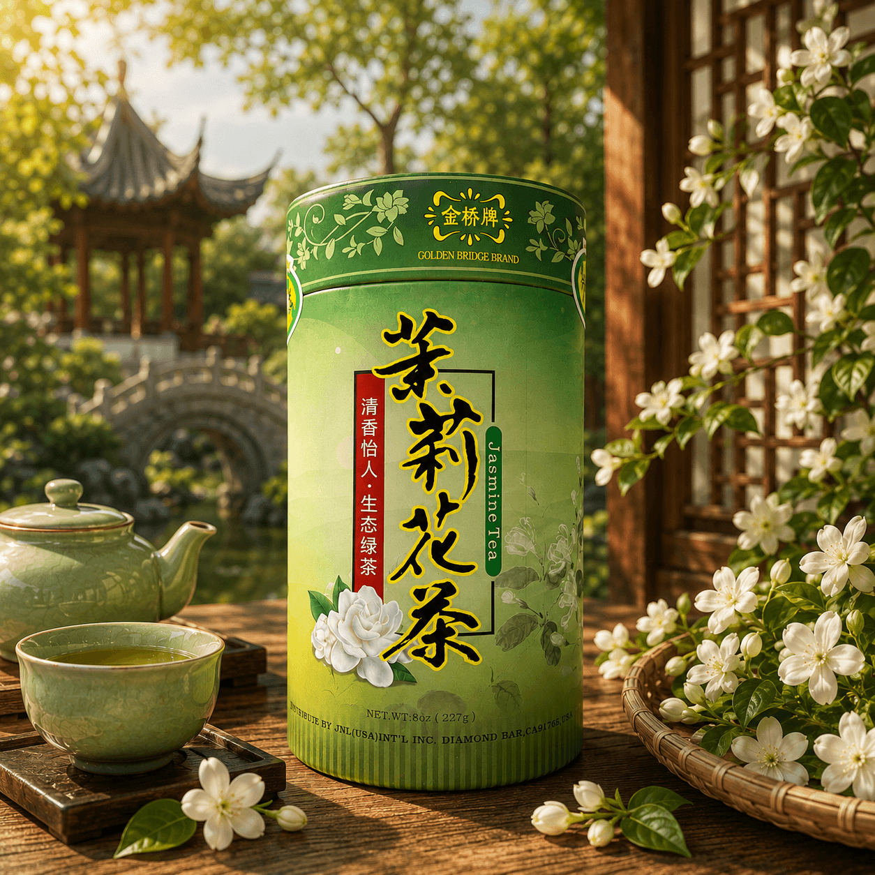 GOLDEN BRIDGE Jasmine Tea Loose Leaf 227g - Yami.com