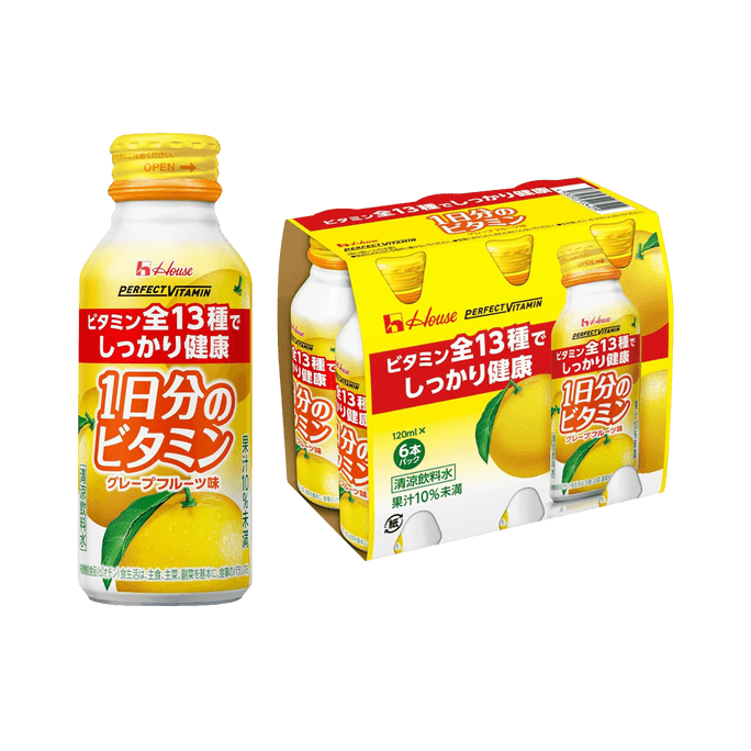 Grapefruit 1-Day Vitamin Juice 120ml × 6 bottles