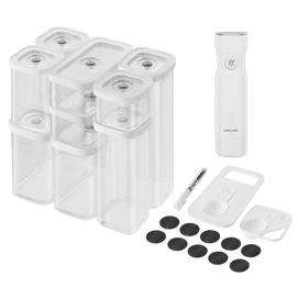 Fresh & Save Cube Box Set 12-pc Plastic Airtight Dry Food Storage Container Small & Medium Cube Set with Vacuum Pump