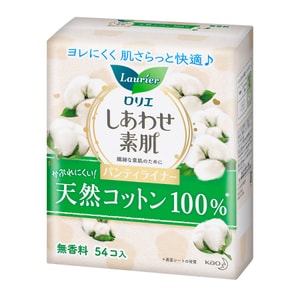 日本KAO花王 LAURIER樂而雅 素肌100% 天然棉衛生棉 54片